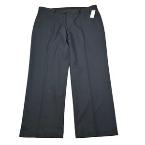 IZOD Dress Pants Mens 40x30 Navy‎ Blue Straight Leg Metrix Fit Flat Front NEW